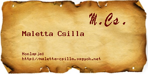Maletta Csilla névjegykártya
